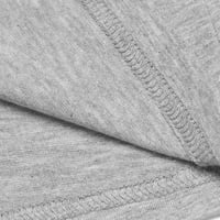 Ммнтиј Мажи Обична Мода Краток Ракав Јака Спојување V - Вратот Пуловер Маица Блуза Дозвола