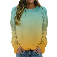Женски Со Долги Ракави Кружен Врат Цветен Печатење Пуловер Џемпер Врв
