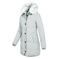 outfmvch дуксери за женски капут со врвки - ' зимска топла внатрешна обложена јакна зимски капут тенок патент качулка јакна