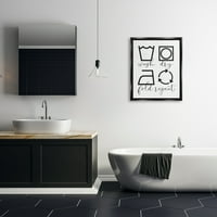Sumbell Industries Корисен симбол за перење алишта Калиграфија водич графичка уметност авион црно лебдечки платно печатено wallид