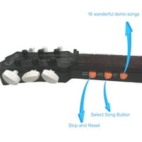 Елегантска електронска гитара за играчки за мали рок starsвезди со претходно поставена музика и музички звуци