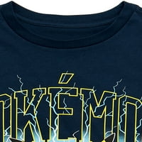 Pokemon Boys Moilning Crew вратот маица со кратки ракави, големини 4-