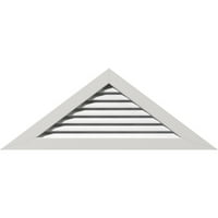 Ekena Millwork 48 W 18 H Триаголник Гејбл Вентилак Функционален, ПВЦ Гејбл отвор со 1 4 рамка за рамна трим