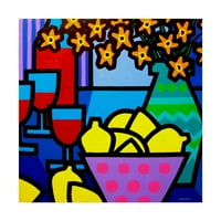 Заштитен знак Ликовна Уметност Вино, Лимони И Цвеќиња Платнена Уметност Од Џон Нолан