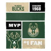 Milwaukee Bucks NBA Colorblock персонализиран свилен допир Фрли ќебе