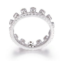 18К бел златен тон принцеза круна прстен со австриски кристални кристали кристали