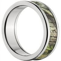 Полу-круг титаниумски прстен со realtree ap зелено камо вметнување