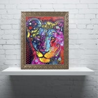 Трговска марка ликовна уметност Млад лав платно уметност од Дин Русо, златна украсна рамка